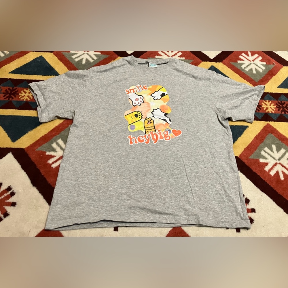 HeyBig Graphic Shirt Womens Size 3XL Gray HeyBig Short Sleeve 100% Cotton